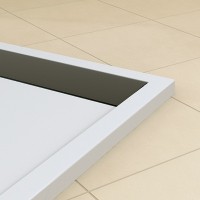 SanSwiss ILA sprchová vanička 800x900 mm obdélníková bílá/černý mat WIA800900604